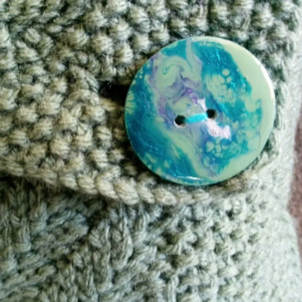 Hand Crafted Pillow Knit Sage Green Owl Googly Eye Hand Painted Button H…